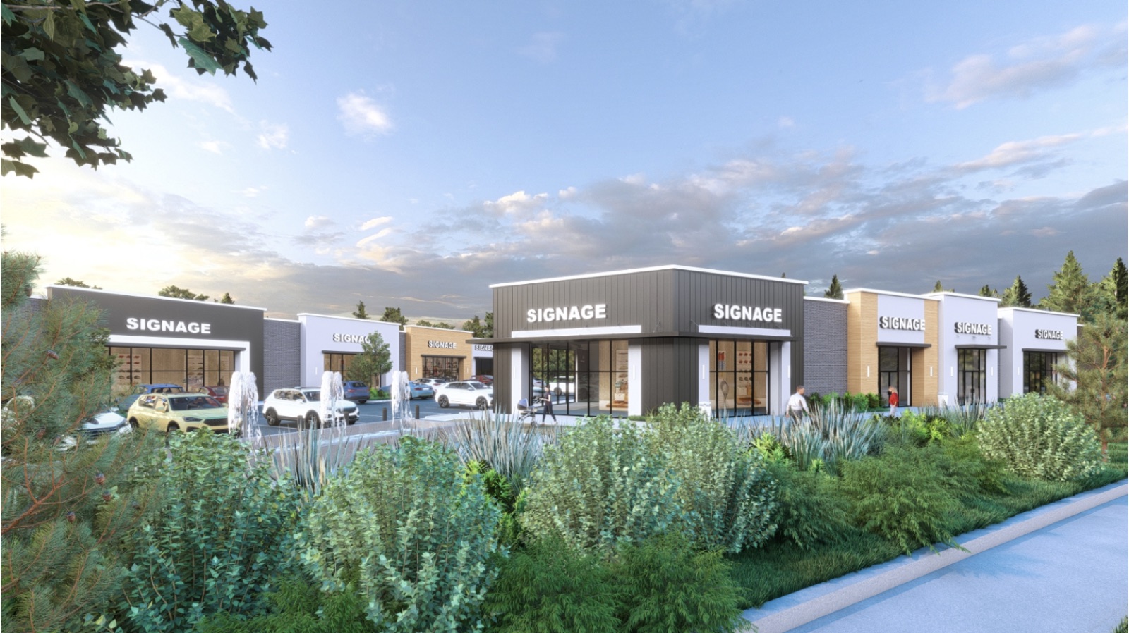 Rendering of Sherman Retail Development, a multi-tenant retail center